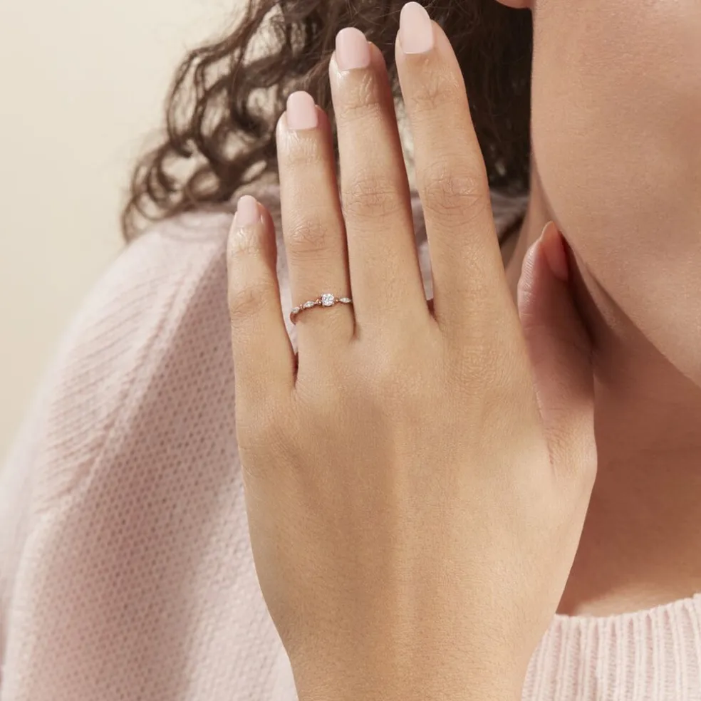 Bague Solitaire Eloize Or Rose Diamant
