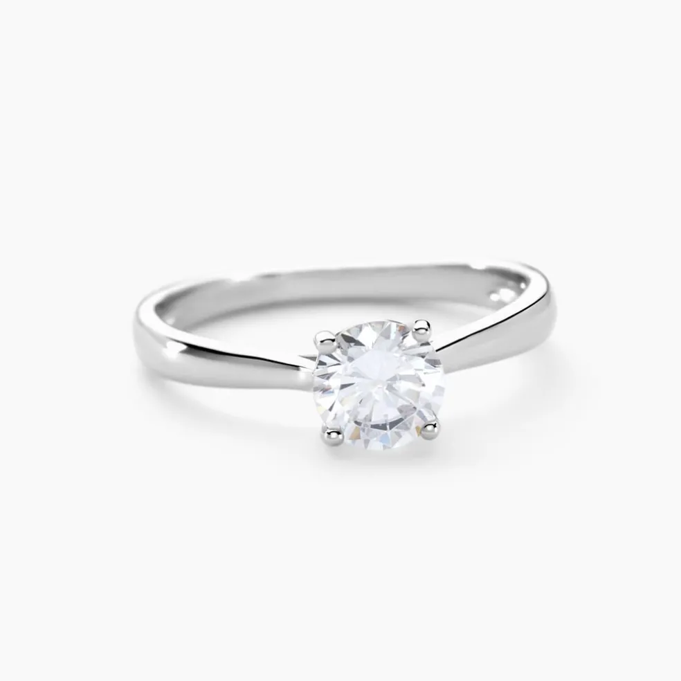 Bague Solitaire Elyana Argent Blanc Oxyde De Zirconium