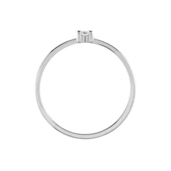 Bague Solitaire 1er Solitaire Argent Blanc Oxyde De Zirconium