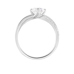 Bague Solitaire Essie Argent Blanc Oxyde De Zirconium