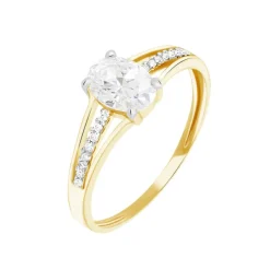 Bague Solitaire Fallon Or Jaune Oxyde De Zirconium