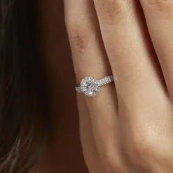 Bague Solitaire Fathima Or Blanc Oxyde De Zirconium