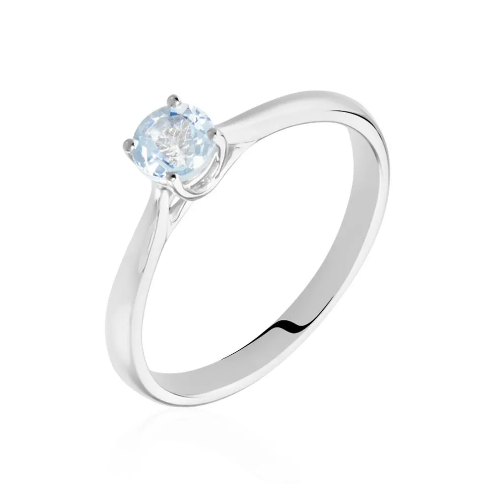 Bague Solitaire Fiona Or Blanc Topaze