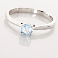 Bague Solitaire Fiona Or Blanc Topaze
