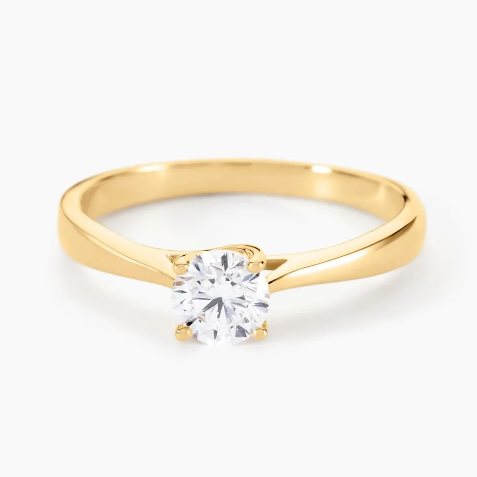 Bague Solitaire Fiona Or Jaune Diamant Synthetique
