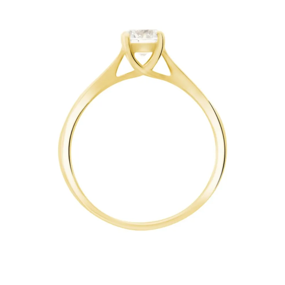 Bague Solitaire Fiona Or Jaune Diamant Synthetique