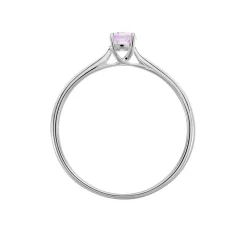 Bague Solitaire Fiona Or Blanc Amethyste