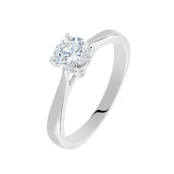 Bague Solitaire Fiona Or Blanc Diamant Synthetique