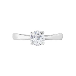 Bague Solitaire Fiona Or Blanc Diamant Synthetique