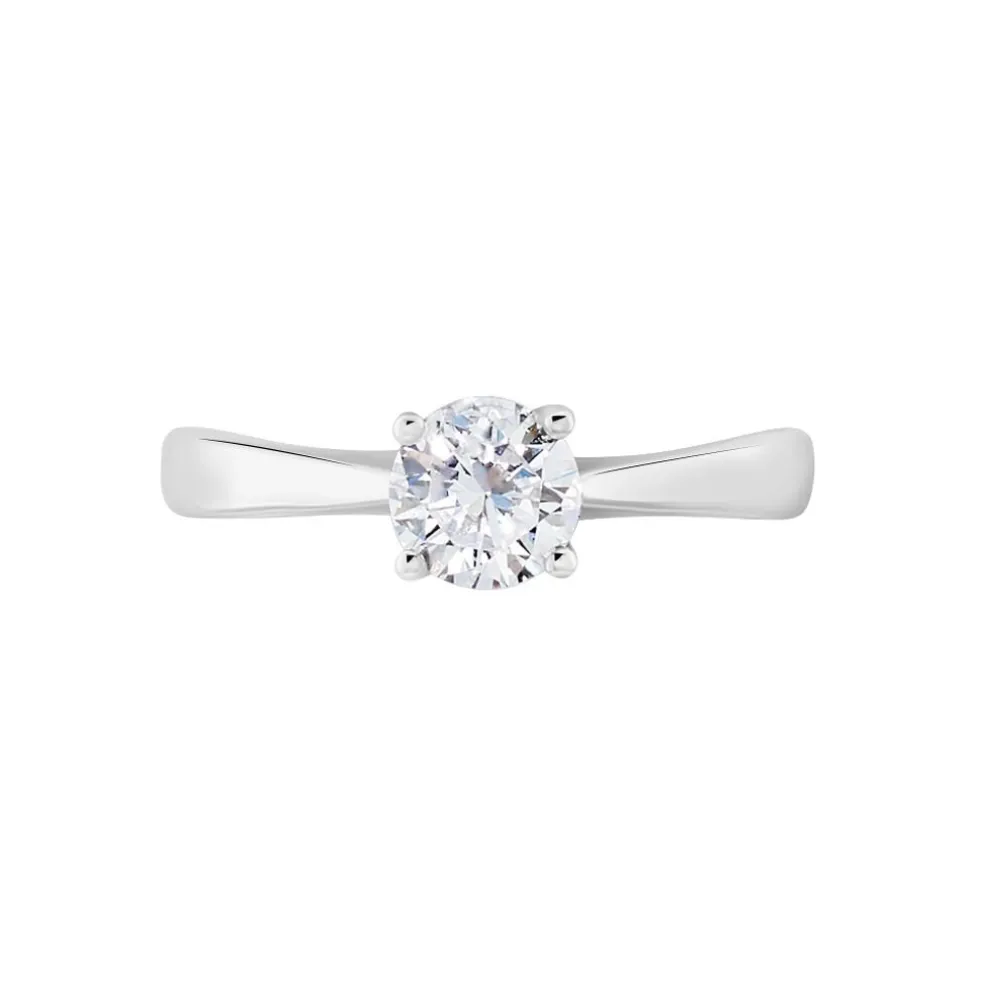 Bague Solitaire Fiona Or Blanc Diamant Synthetique