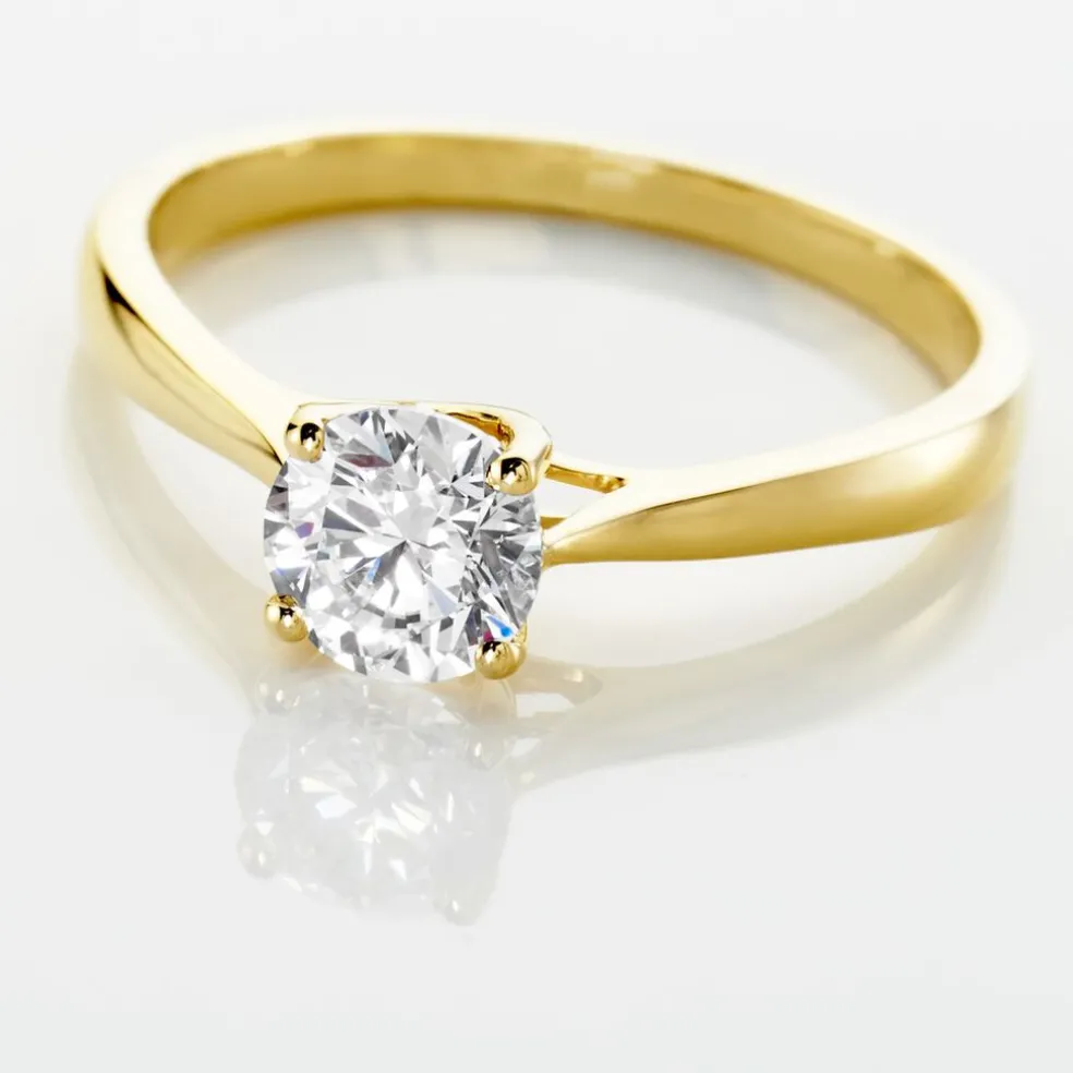 Bague Solitaire Fiona Or Jaune Diamant Synthetique