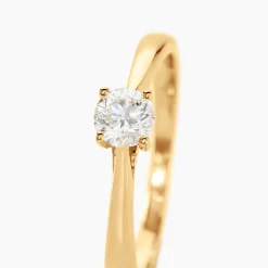 Bague Solitaire Fiona Or Jaune Diamant Synthetique