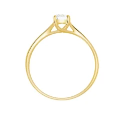 Bague Solitaire Fiona Or Jaune Diamant Synthetique