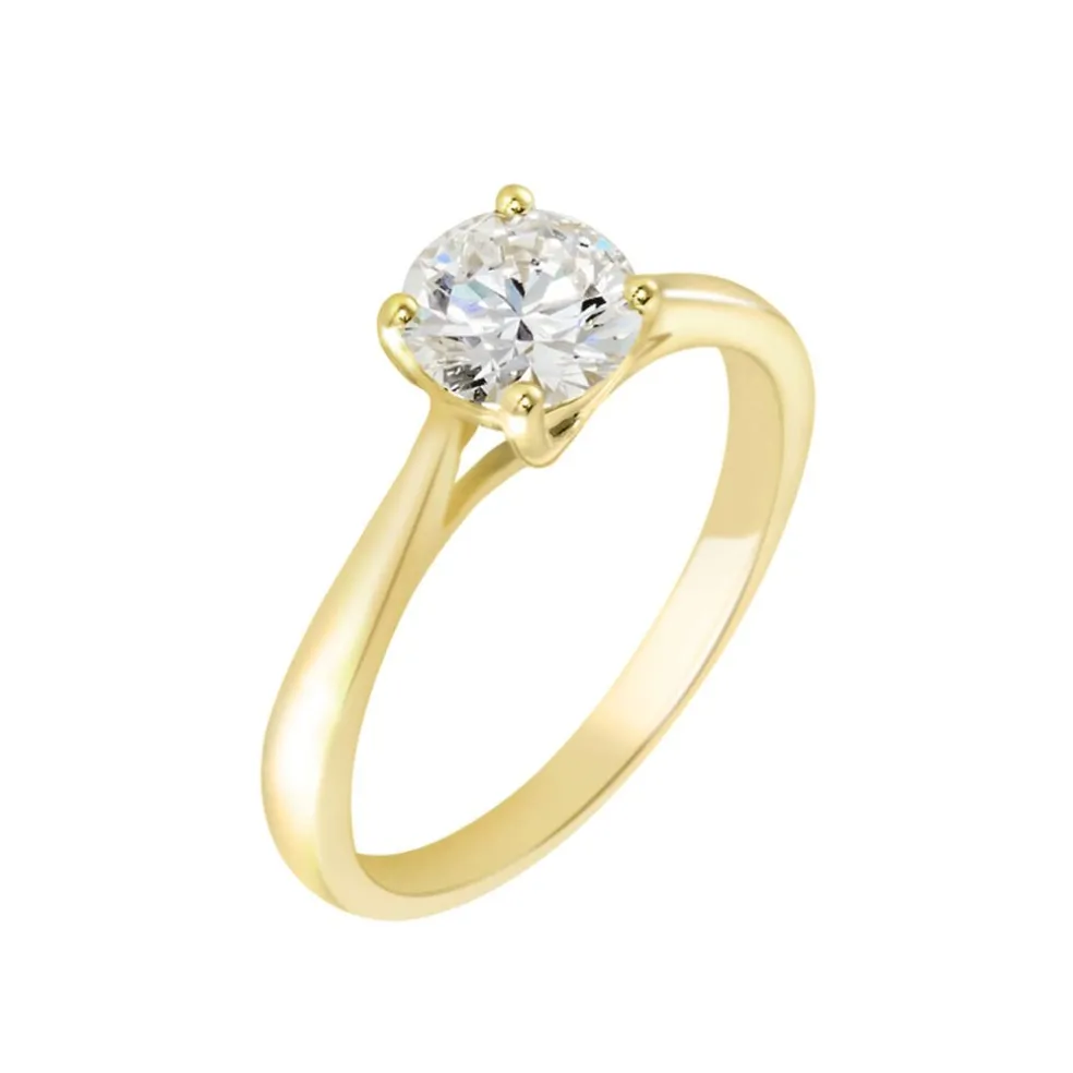 Bague Solitaire Fiona Or Jaune Diamant Synthetique