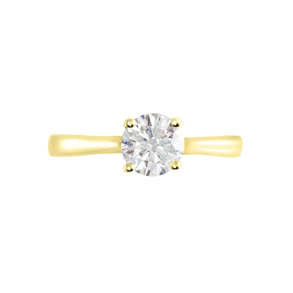 Bague Solitaire Fiona Or Jaune Diamant Synthetique