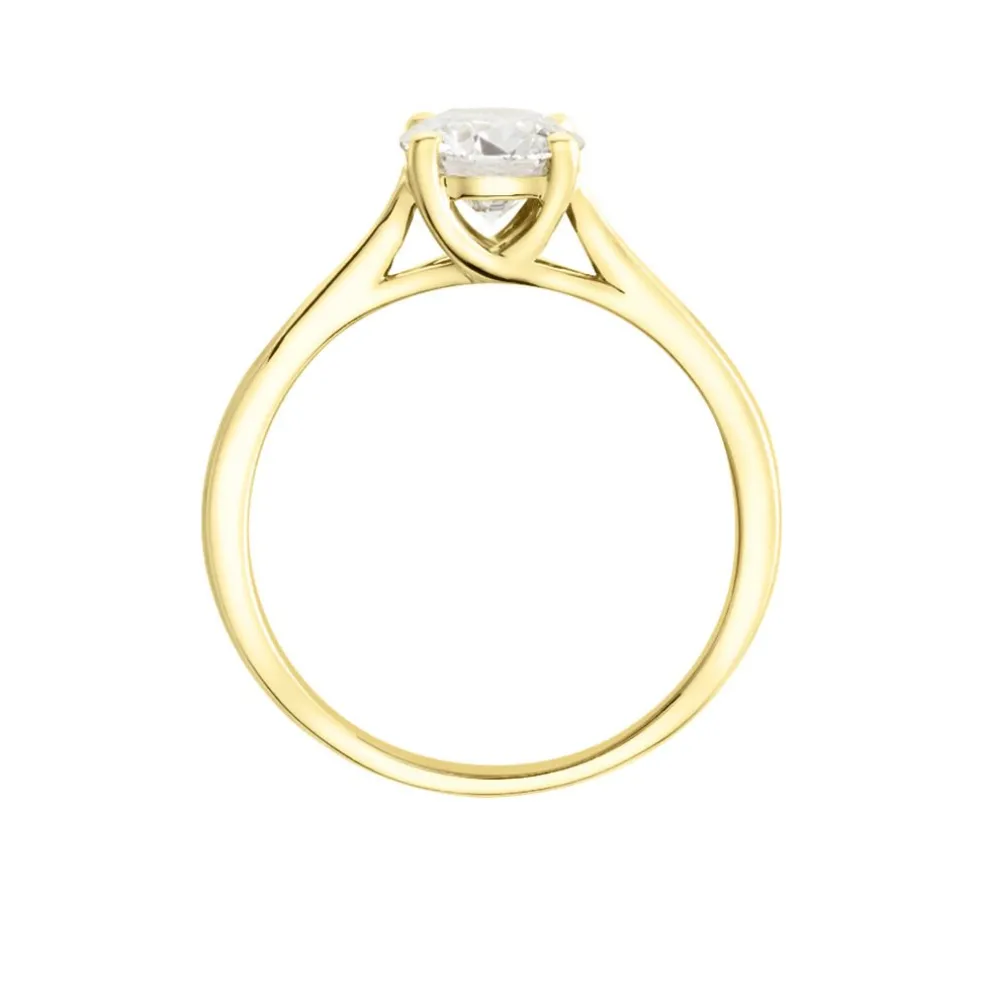 Bague Solitaire Fiona Or Jaune Diamant Synthetique