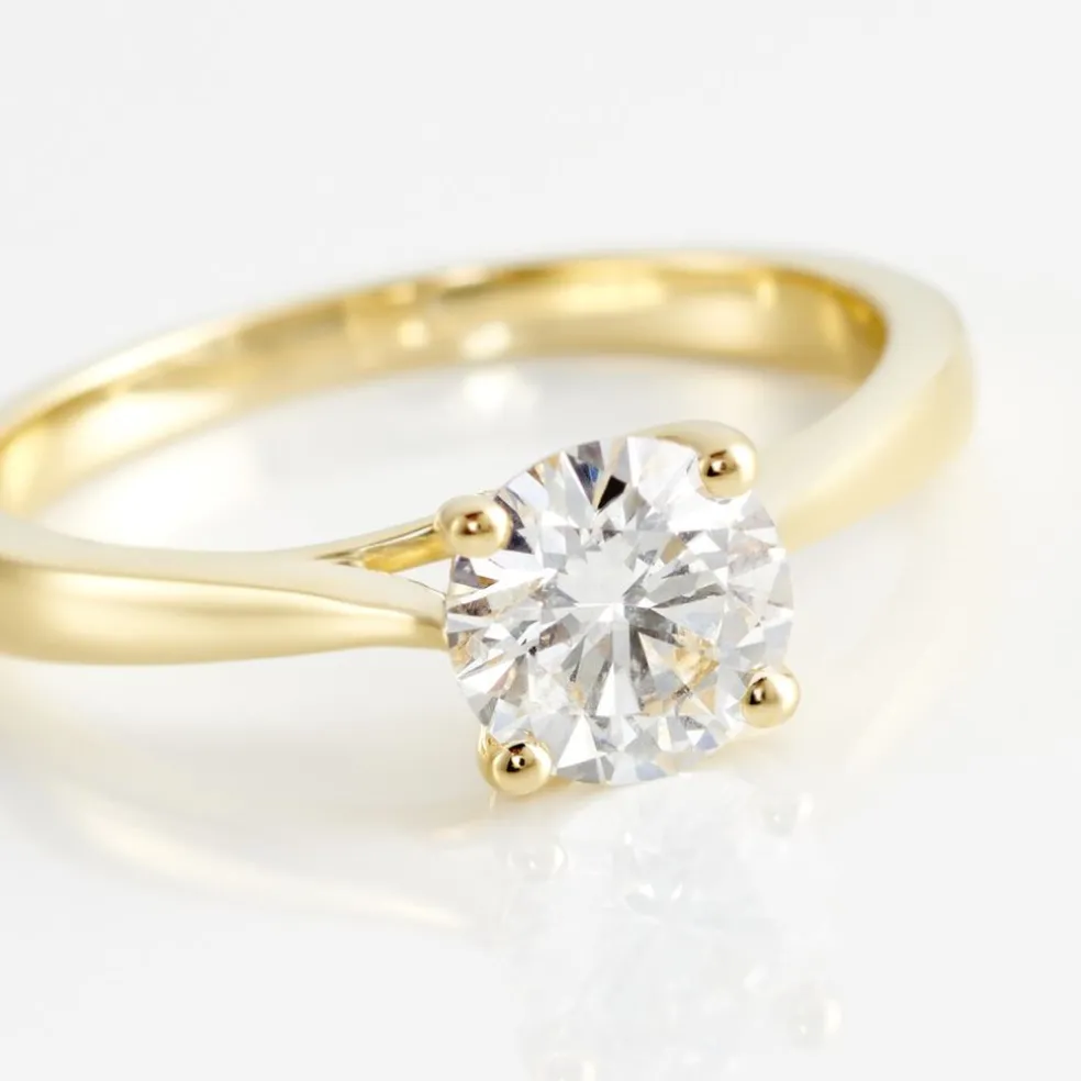 Bague Solitaire Fiona Or Jaune Diamant Synthetique
