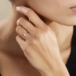 Bague Solitaire Fiona Or Blanc Diamant Synthetique
