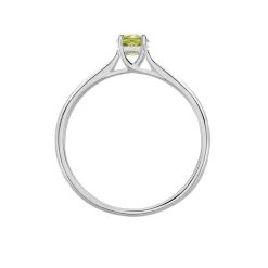 Bague Solitaire Fiona Or Blanc Péridot