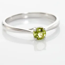 Bague Solitaire Fiona Or Blanc Péridot