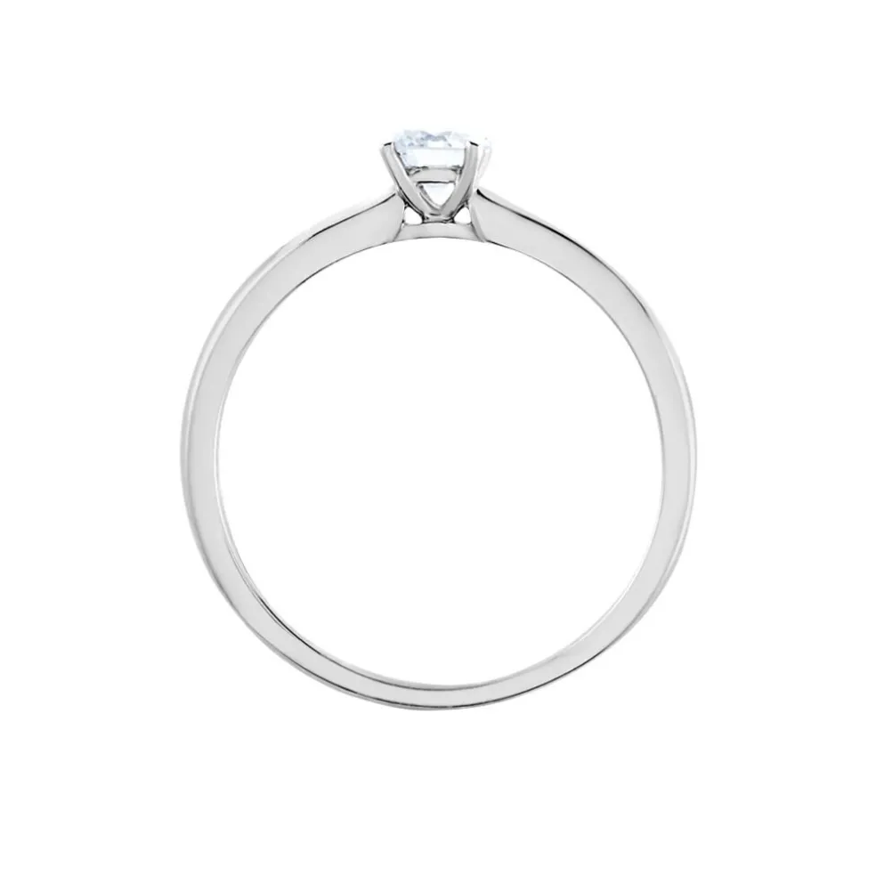 Bague Solitaire Flora Or Blanc Diamant