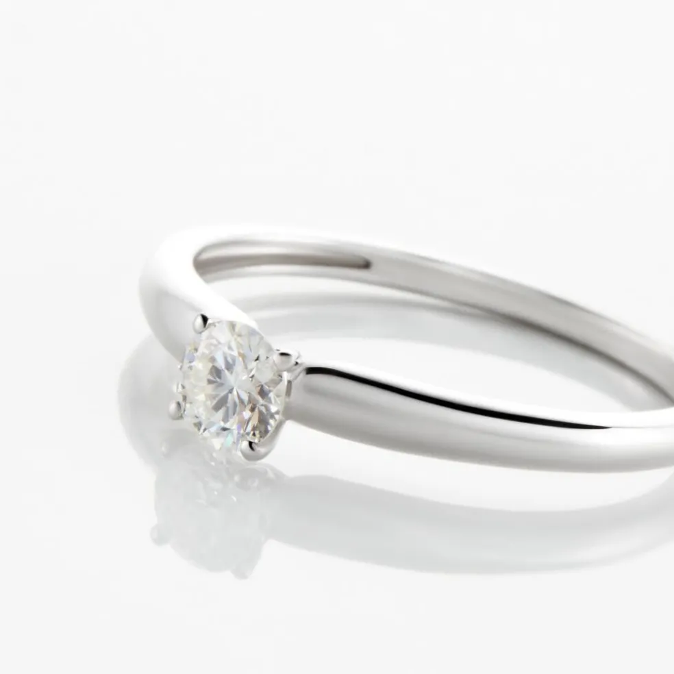 Bague Solitaire Flora Or Blanc Diamant