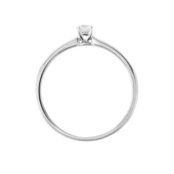 Bague Solitaire Flora Or Blanc Diamant