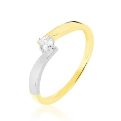 Bague Solitaire Francienne Or Bicolore Diamant