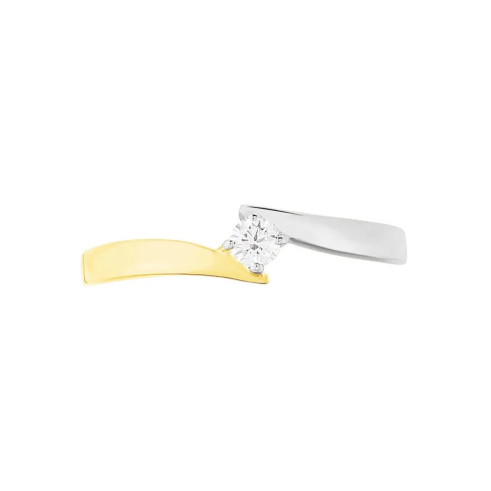 Bague Solitaire Francienne Or Bicolore Diamant