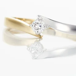 Bague Solitaire Francienne Or Bicolore Diamant