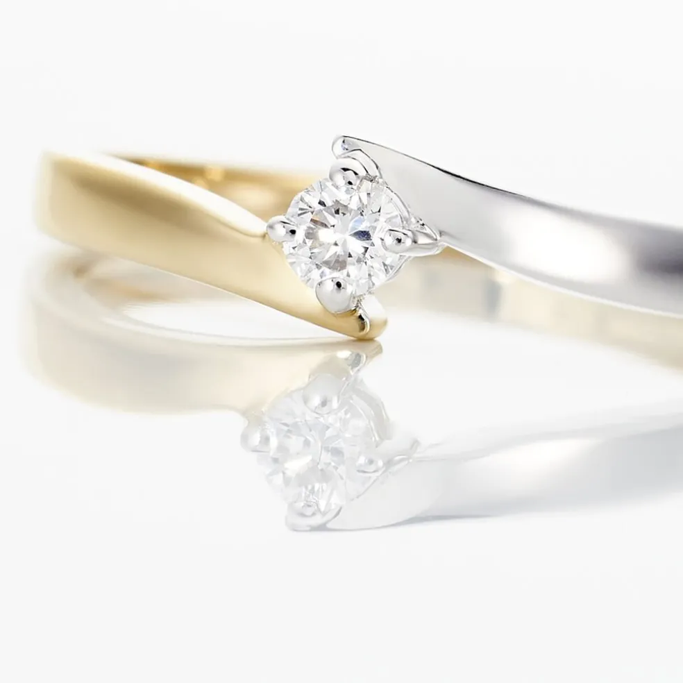 Bague Solitaire Francienne Or Bicolore Diamant