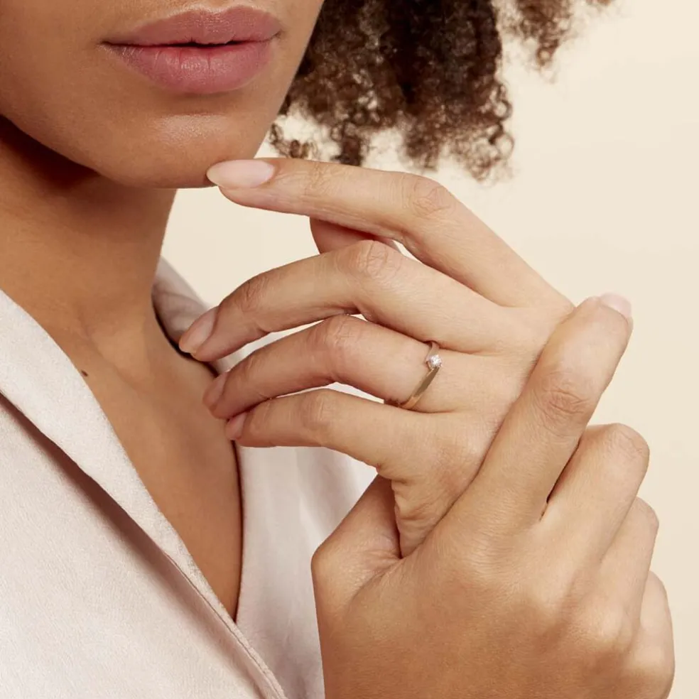 Bague Solitaire Francienne Or Bicolore Diamant