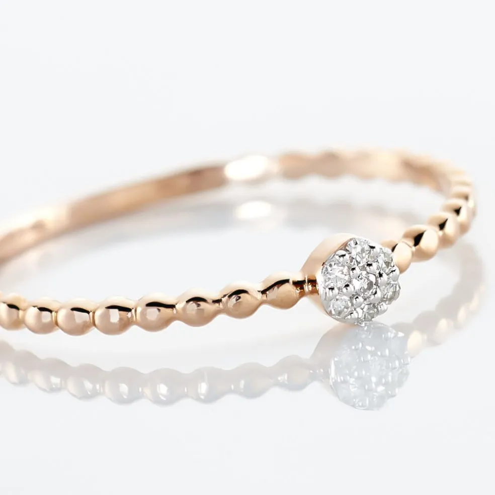 Bague Solitaire Gaxina Or Rose Diamant