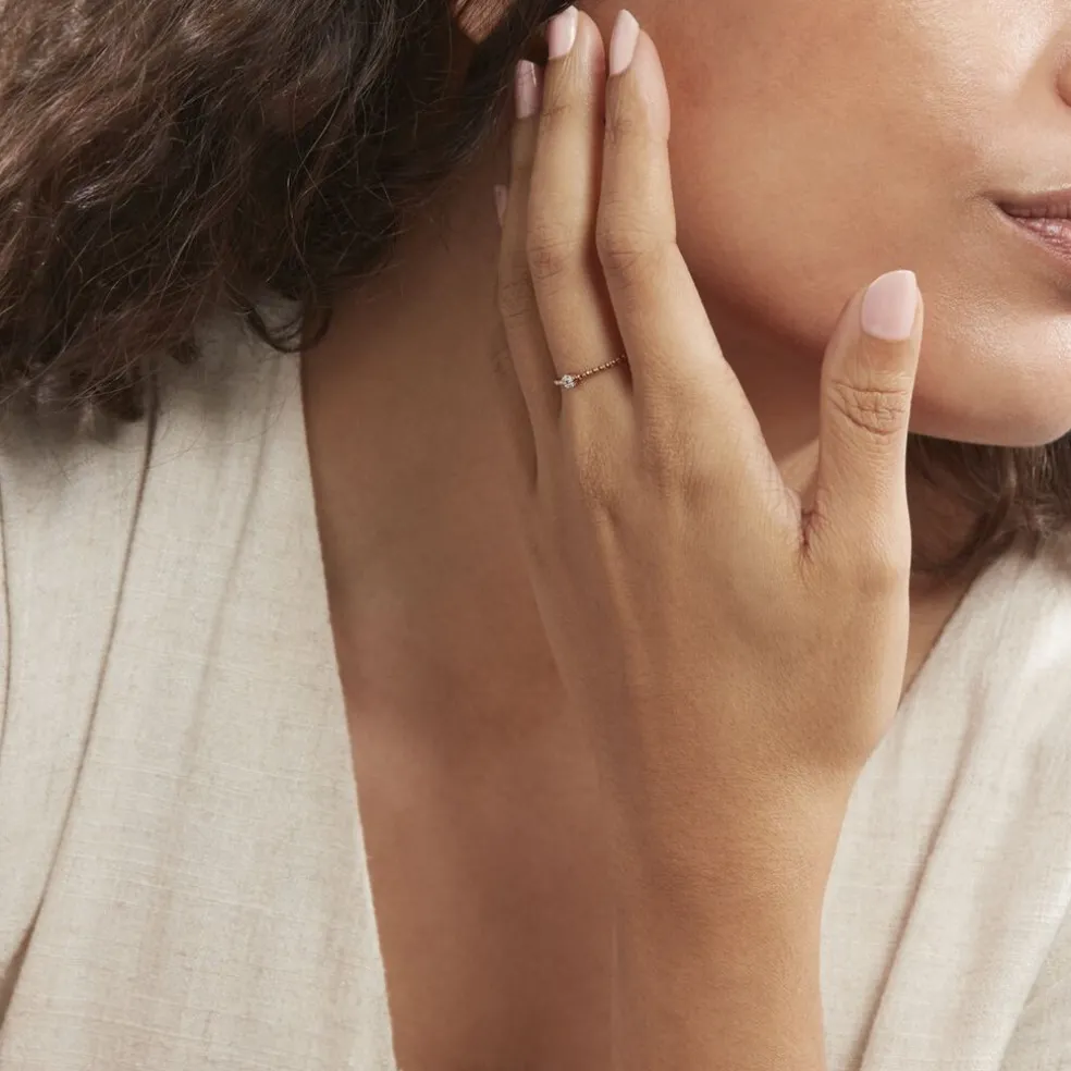 Bague Solitaire Gaxina Or Rose Diamant