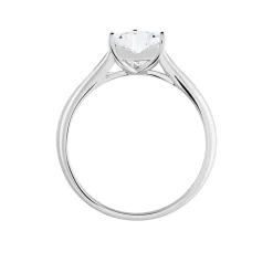 Bague Solitaire Geranium Argent Blanc Oxyde De Zirconium