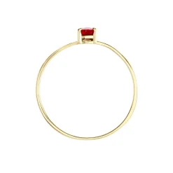 Bague Solitaire Goutte Or Jaune Rubis