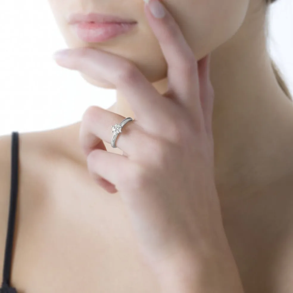 Bague Solitaire Guenolee Or Blanc Diamant