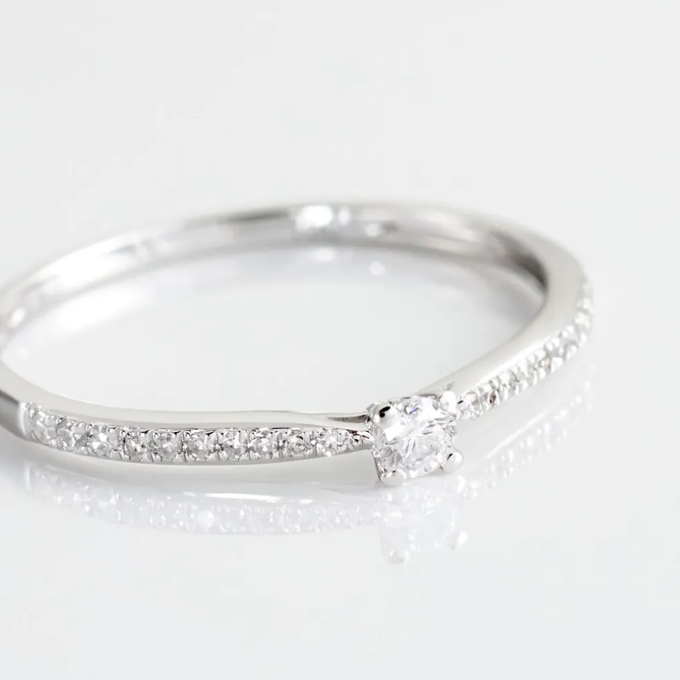Bague Solitaire Hemera Or Blanc Diamant
