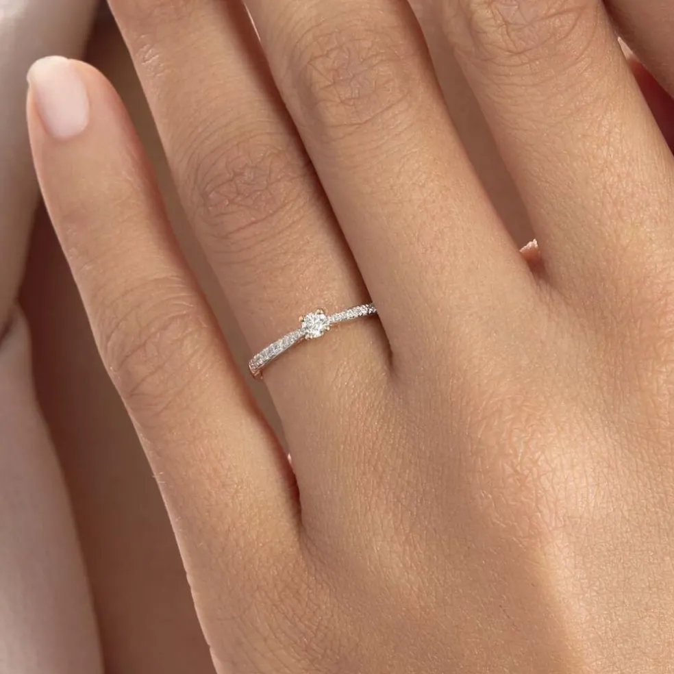 Bague Solitaire Hemera Or Jaune Diamant