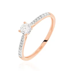 Bague Solitaire Hemera Or Rose Diamant