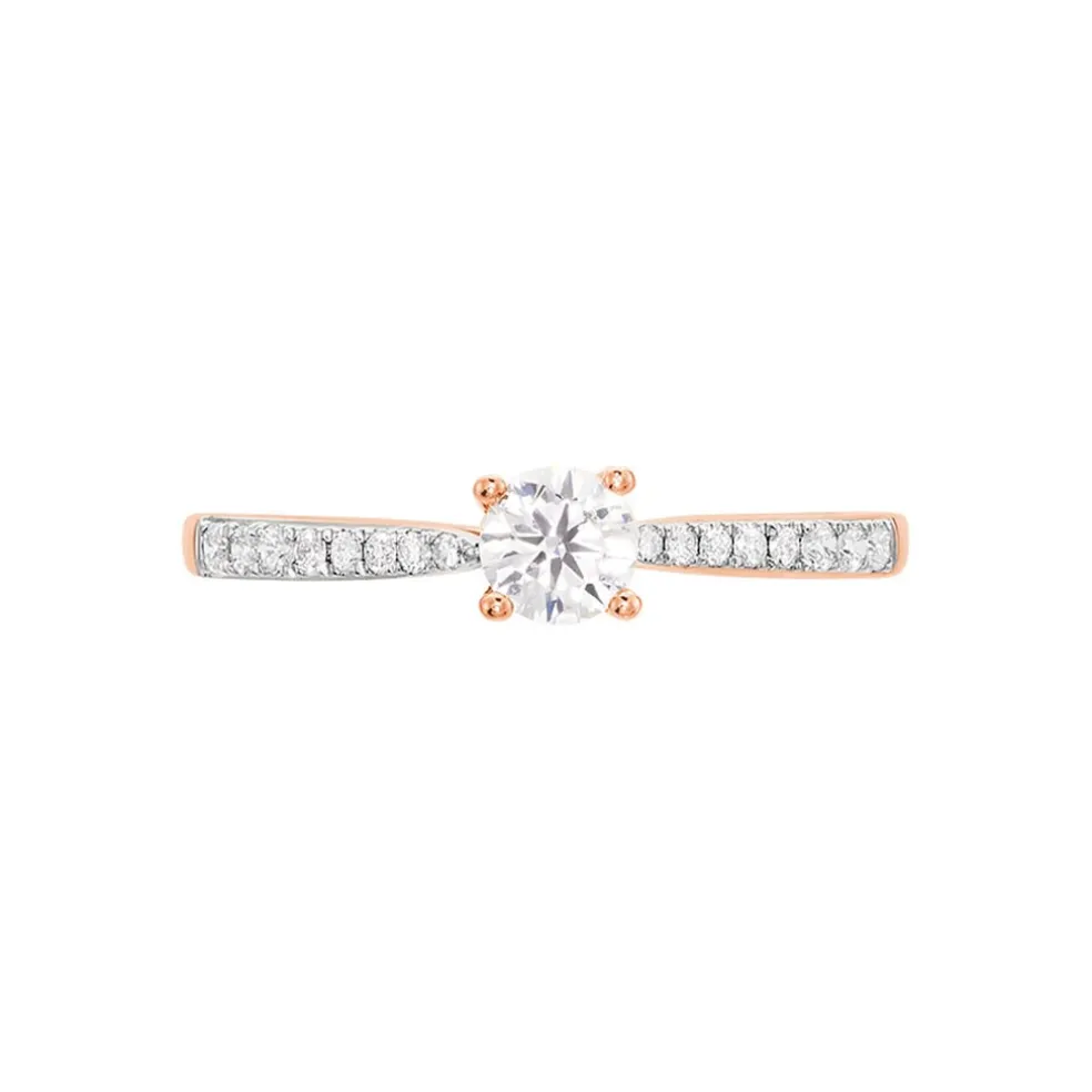 Bague Solitaire Hemera Or Rose Diamant
