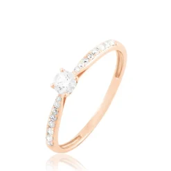 Bague Solitaire Hemera Or Rose Diamant