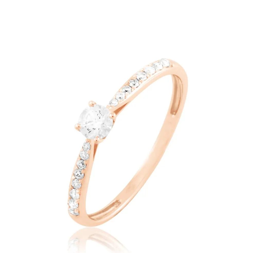 Bague Solitaire Hemera Or Rose Diamant