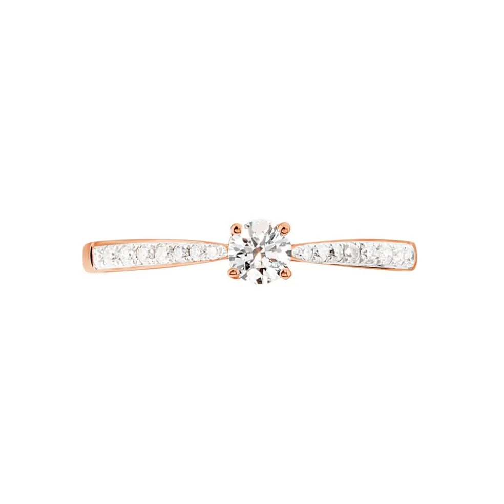 Bague Solitaire Hemera Or Rose Diamant
