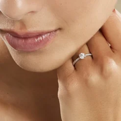 Bague Solitaire Hemera Or Blanc Diamant Synthetique