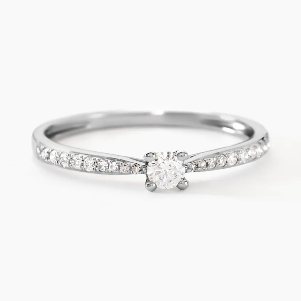 Bague Solitaire Hemera Or Blanc Diamant
