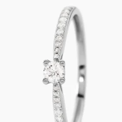 Bague Solitaire Hemera Or Blanc Diamant