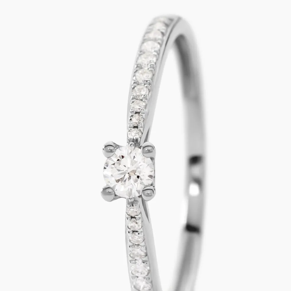 Bague Solitaire Hemera Or Blanc Diamant