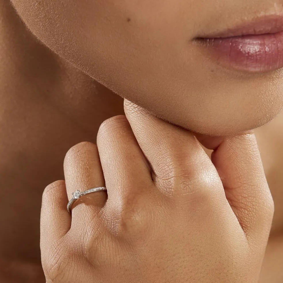 Bague Solitaire Hemera Or Blanc Diamant