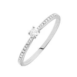 Bague Solitaire Hemera Or Blanc Diamant